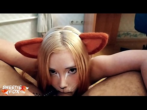 ❤️ Kitsune gbe dick ati pẹlu ni ẹnu rẹ ❌  Ibalopo